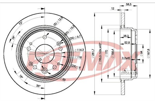 FREMAX BRAKE ROTOR SOLID PAIR REAR BD-1706