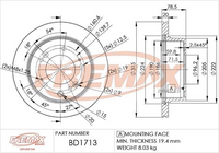 FREMAX BRAKE ROTOR REAR PAIR KIA BD-1713