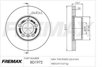 FREMAX BRAKE ROTOR VENTED PAIR FRONT BD-1972