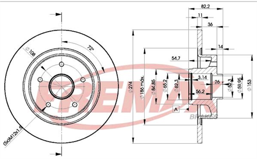 FREMAX BRAKE ROTOR SOLID EACH REAR BD-2236