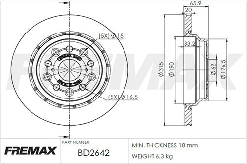 FREMAX LEXUS REAR PAIR CARBON+ BD-2642