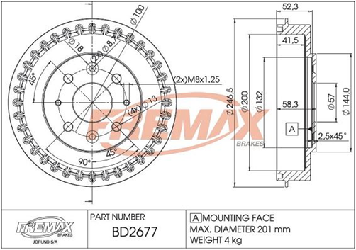 FREMAX BRAKE DISC REAR PAIR BD-2677