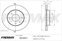 FREMAX BRAKE DISC FRONT PAIR BD-2831