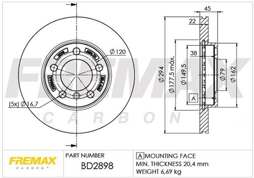 FREMAX BRAKE ROTOR VENTED PAIR FRONT BD-2898