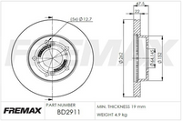 FREMAX BRAKE ROTOR FRONT HONDA INTEGRA BD-2911