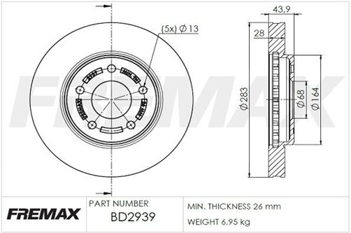 BRAKE ROTOR VENTED PAIR FRONT BD-2939