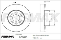 FREMAX BRAKE ROTOR SOLID PAIR FRONT BD-3018