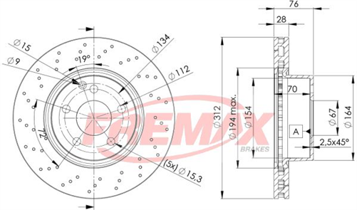 FREMAX BRAKE ROTOR VENTED PAIR FRONT BD-3054
