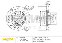 FREMAX BRAKE ROTOR VENTED EACH FRONT BD-3056