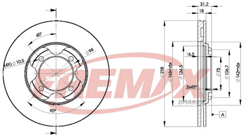 FREMAX BRAKE DISC FRONT PAIR BD-3261