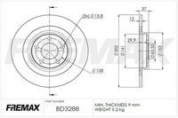 FREMAX CARBON+ ROTORS PAIR VOLVO XC40 REAR BD-3288