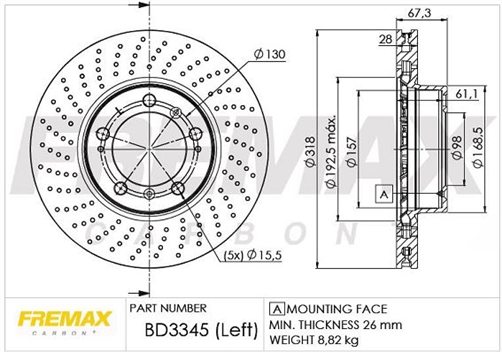 BRAKE ROTOR VENTED EACH FRONT BD-3345