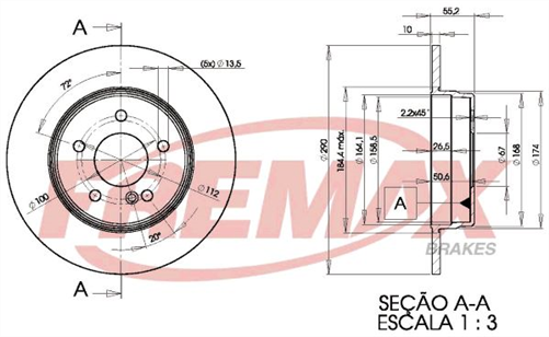 FREMAX BRAKE ROTOR SOLID PAIR REAR BD-3412