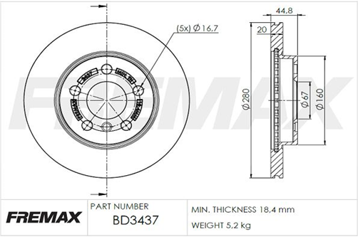 FREMAX CARBON+ BMW FRONT ROTOR PAIR BD-3437