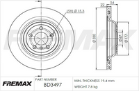 FREMAX BRAKE ROTOR VENTED PAIR REAR BD-3497