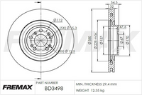 FREMAX BRAKE ROTOR VENTED EACH FRONT BD-3498