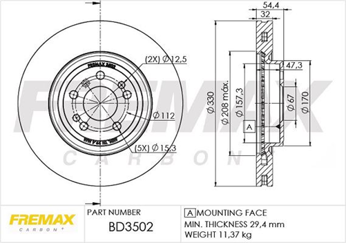 BRAKE ROTOR VENTED EACH FRONT BD-3502