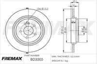 FREMAX BRAKE ROTOR SOLID PAIR REAR BD-3505