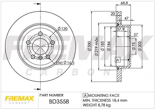 BRAKE ROTOR VENTED PAIR REAR BD-3558