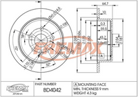 FREMAX BRAKE ROTOR PAIR TOYOTA CELICA REAR BD-4042