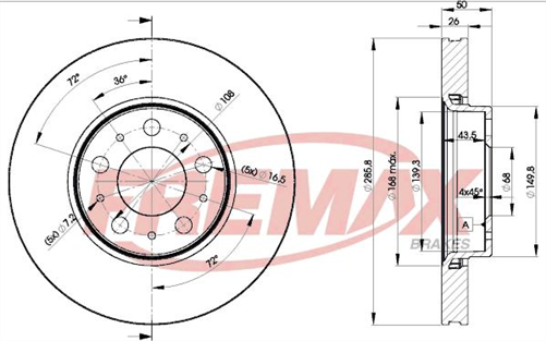 FREMAX BRAKE DISC FRONT PAIR BD-4046