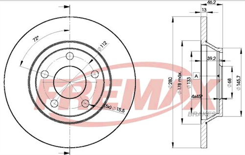 FREMAX BRAKE DISC FRONT PAIR BD-4064