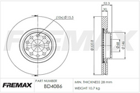 FREMAX CARBON+ ROTOR AUDI A6 FRONT BD-4086