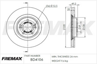 FREMAX CARBON+ FRONT ROTOR KIA, HYUNDAI BD-4106