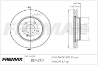FREMAX BRAKE ROTOR VENTED PAIR FRONT BD-4210