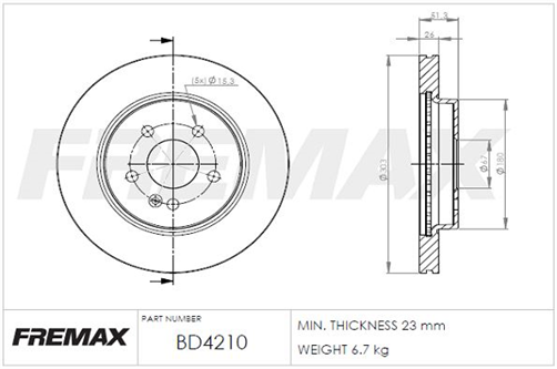 BRAKE ROTOR VENTED PAIR FRONT BD-4210