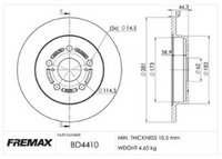 FREMAX CARBON+ BRAKE ROTOR REAR LEXUS TOYOTA BD-4410