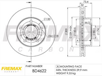 FREMAX BRAKE ROTOR VENTED PAIR FRONT BD-4622