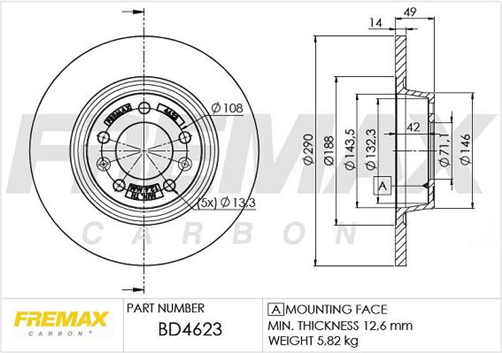 FREMAX BRAKE ROTOR SOLID PAIR REAR BD-4623
