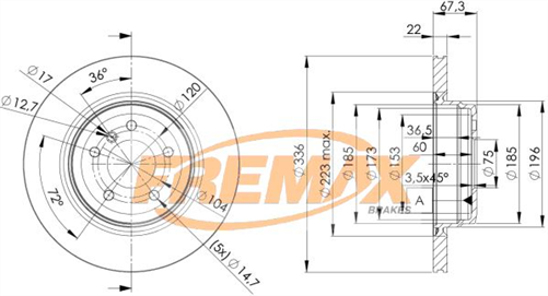 FREMAX BRAKE ROTOR VENTED PAIR REAR BD-4655