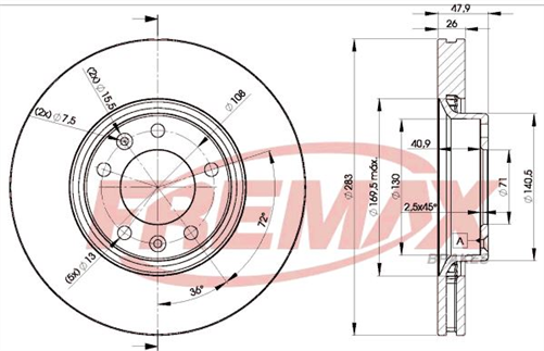 FREMAX BRAKE ROTOR VENTED PAIR FRONT BD-4660