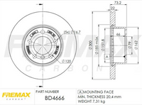 FREMAX BRAKE ROTOR VENTED PAIR FRONT BD-4666