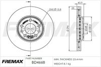 FREMAX BRAKE ROTOR VENTED PAIR FRONT BD-4668