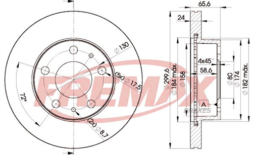 FREMAX BRAKE ROTOR VENTED PAIR FRONT BD-4682