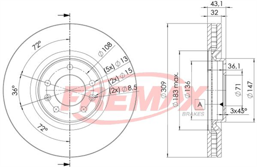 BRAKE ROTOR VENTED PAIR FRONT BD-4687