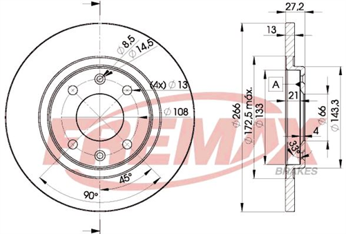FREMAX BRAKE ROTOR SOLID PAIR FRONT BD-4692