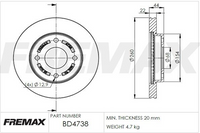 FREMAX CARBON+ ROTOR NISSAN TIIDA FRONT PAIR BD-4738