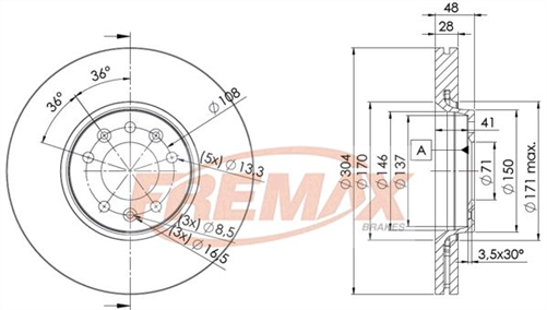 FREMAX BRAKE ROTOR VENTED EACH FRONT BD-4755