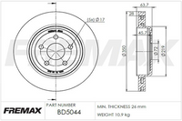 FREMAX CARBON PLUS BRAKE ROTOR REAR BD-5044