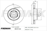 FREMAX CARBON PLUS BRAKE ROTOR FRONT BD-5124