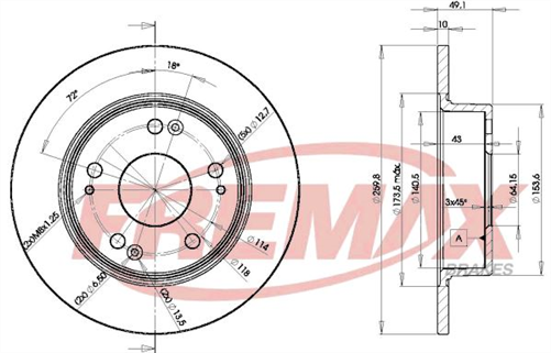FREMAX BRAKE ROTOR SOLID PAIR REAR BD-5252