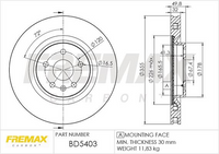 FREMAX CARBON+ HOLDEN 355MM REDLINE FRONT BD-5403
