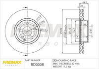 FREMAX BRAKE DISC FRONT EACH BD-5558
