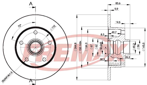 FREMAX BRAKE ROTOR SOLID EACH REAR BD-5606