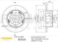 FREMAX BRAKE ROTOR SOLID PAIR REAR BD-5626