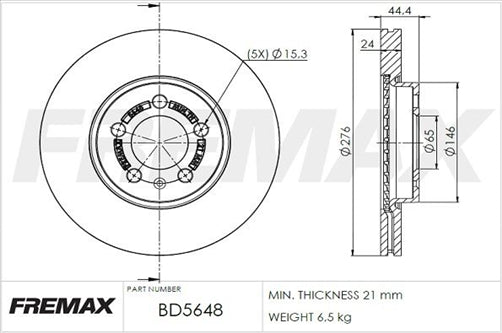 FRONT ROTOR VW BD-5648